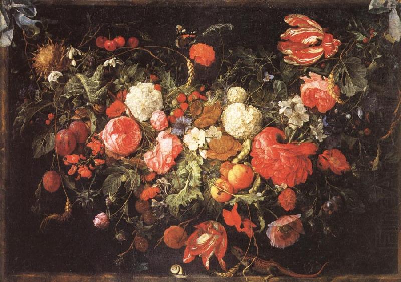 A Festoon of Flowers and Fruit, Jan Davidsz. de Heem